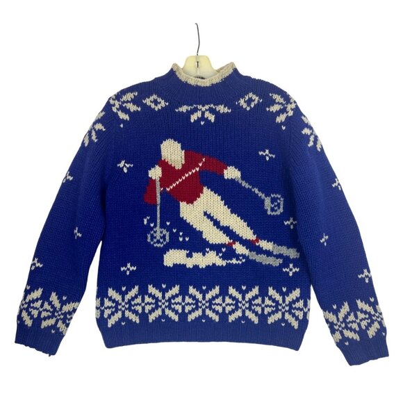 Lands' End Sweaters - Vintage Lands' End Women's S Lambswool Alpine Ski Sweater Chunky Knit Noridc